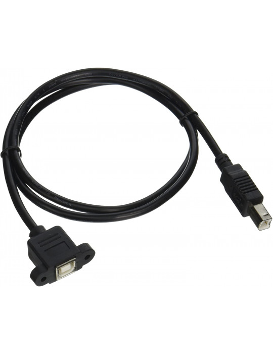 Connectiques / Câblages - Prise-rallonge USB type B à monter en cloison - noir - 1