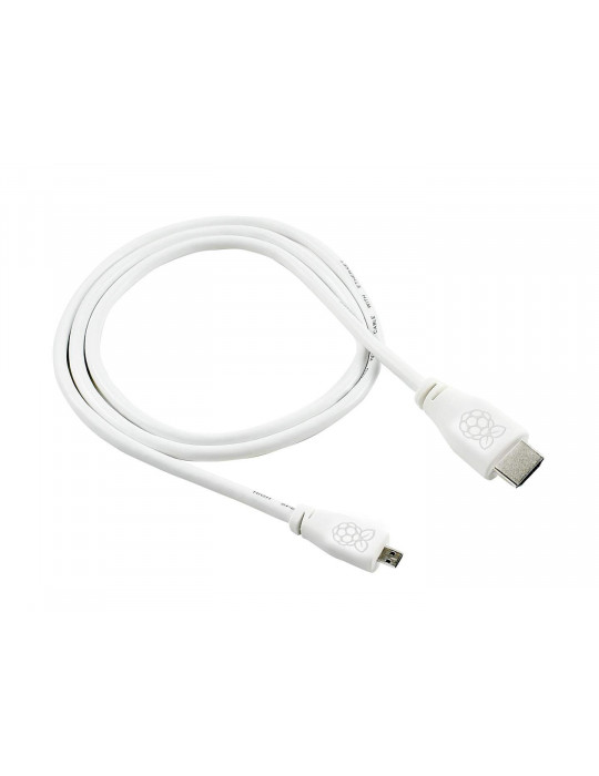 Connectiques / Câblages - Câble HDMI officiel blanc pour Raspberry Pi - 1m - 1