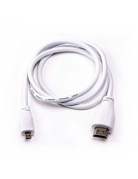 Connectiques / Câblages - Câble HDMI officiel blanc pour Raspberry Pi - 1m - 2